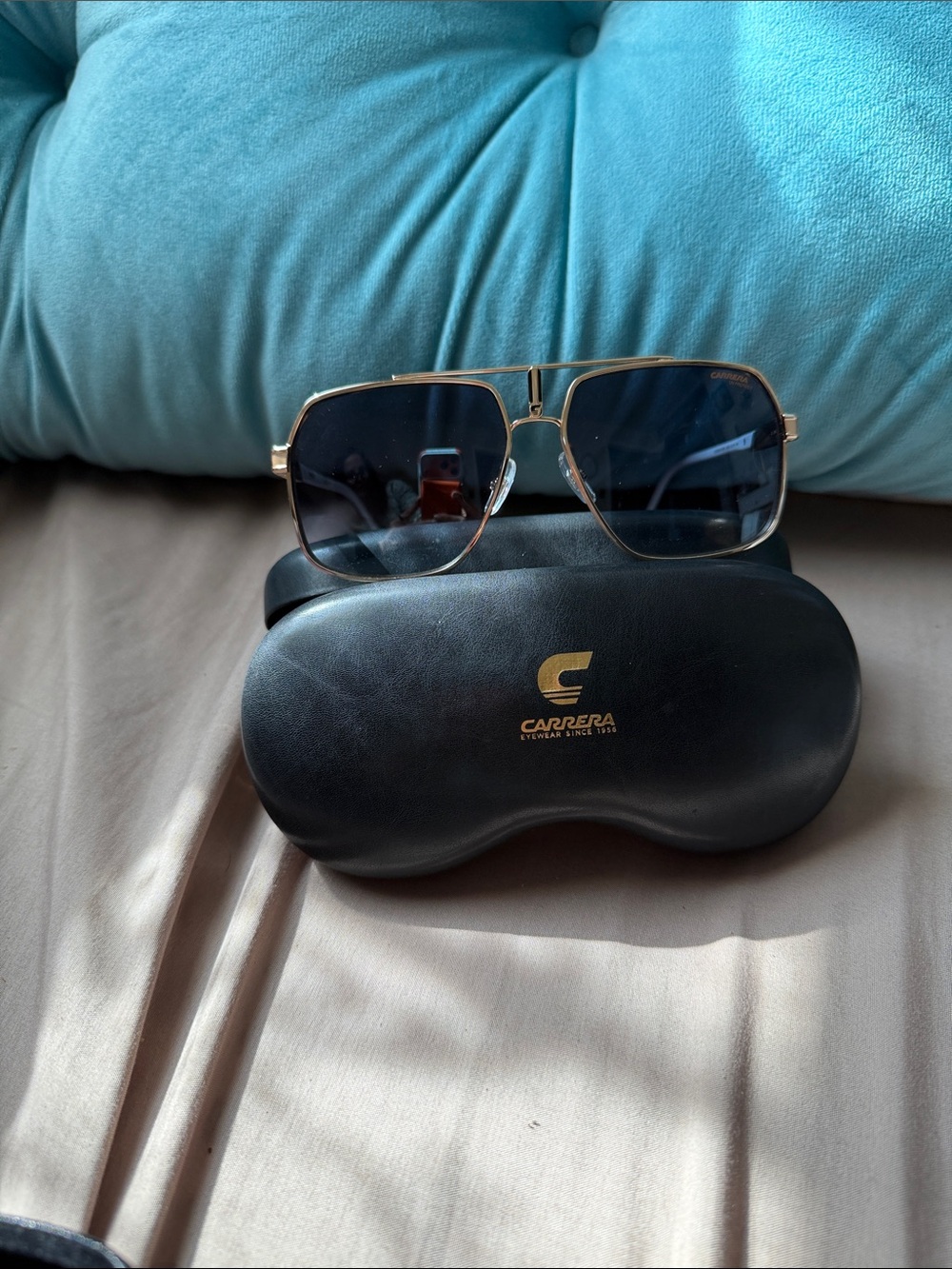 Carrera Gold Frame with Black Lenses Men's Sunglasses